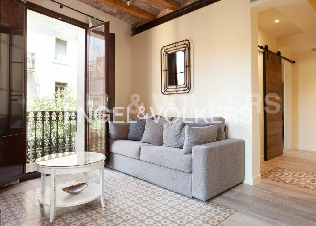 Sala d'estar de Pis de lloguer en  Barcelona Capital amb Aire condicionat, Calefacció i Moblat