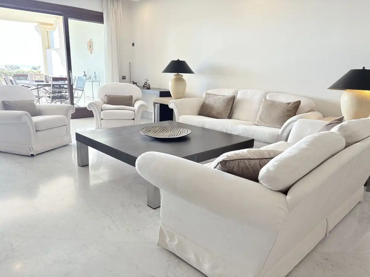 Living room of Flat for sale in Marbella  with Terrace, Storage room and Swimming Pool