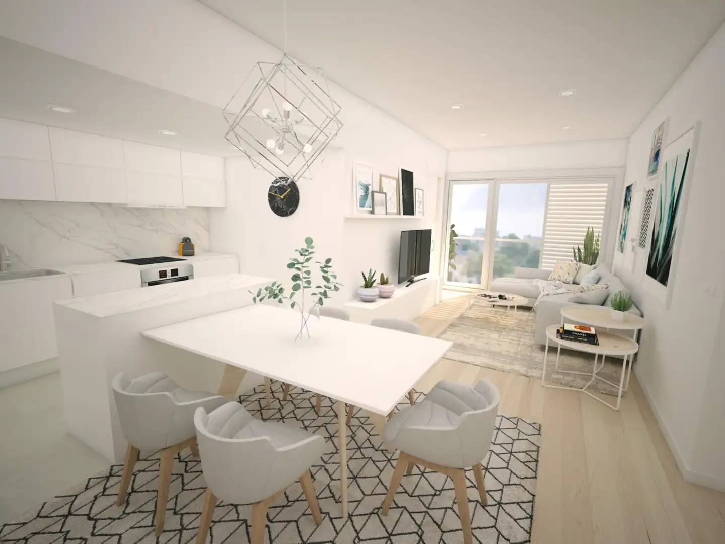 Sala de estar de Piso en venta en Vallirana con Jardín privado, Parquet y Terraza
