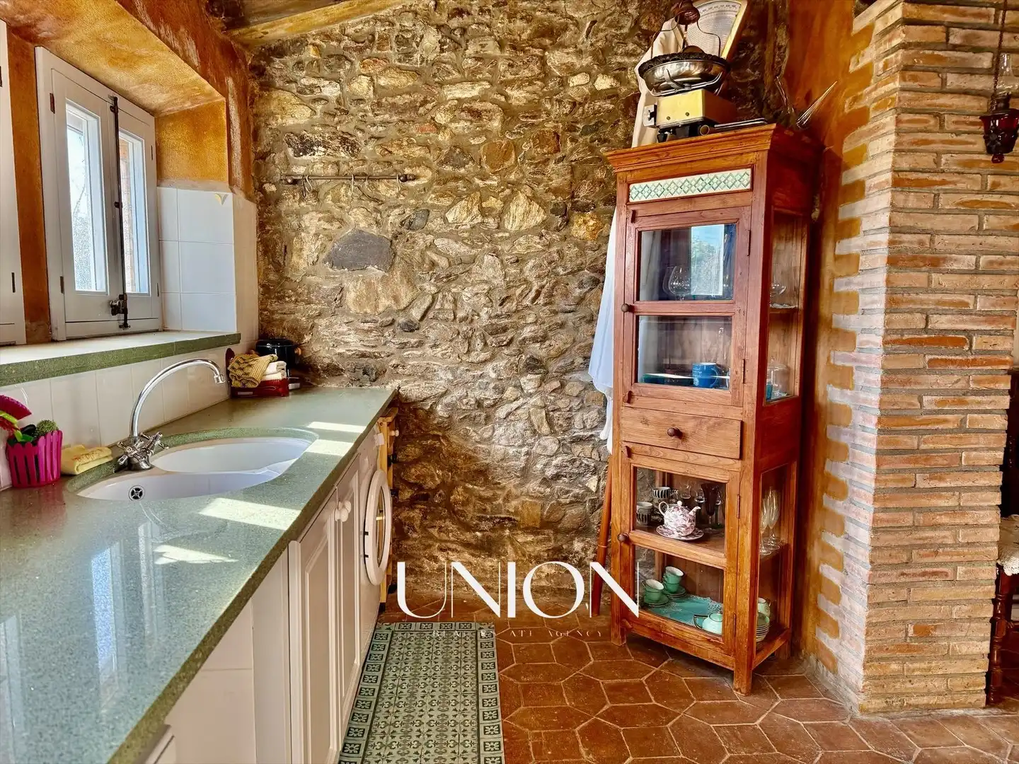 Cocina de Finca rústica en venta en Vall-llobrega con Calefacción, Jardín privado y Terraza