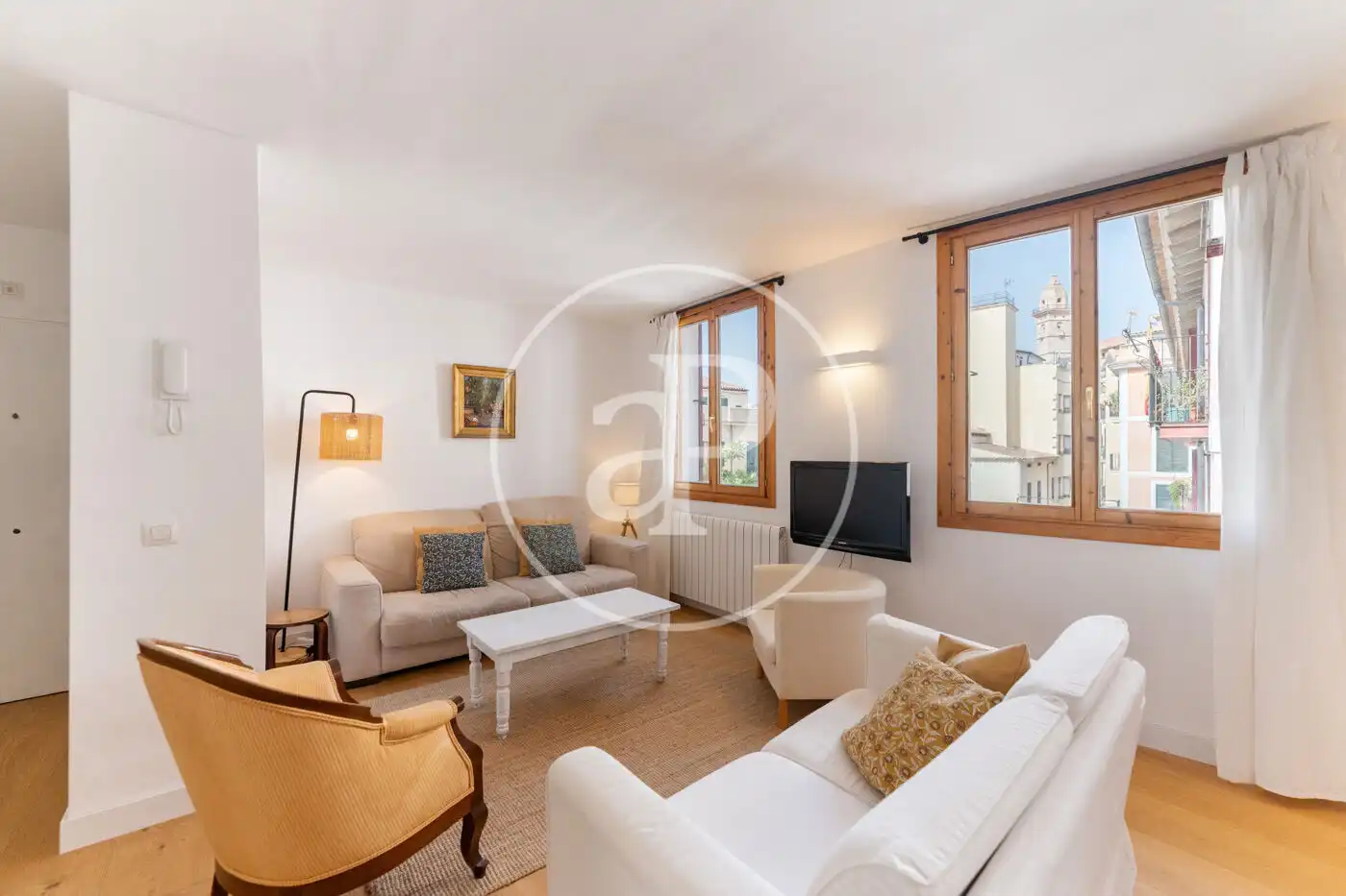 Sala de estar de Piso de alquiler en  Palma de Mallorca con Aire acondicionado y Calefacción