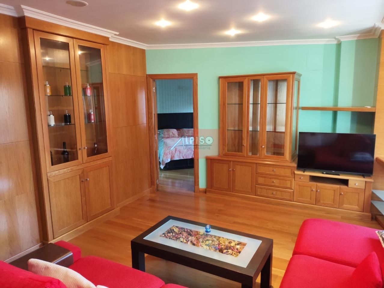 Living room of Flat for sale in Ourense Capital   with Heating, Parquet flooring and Furnished