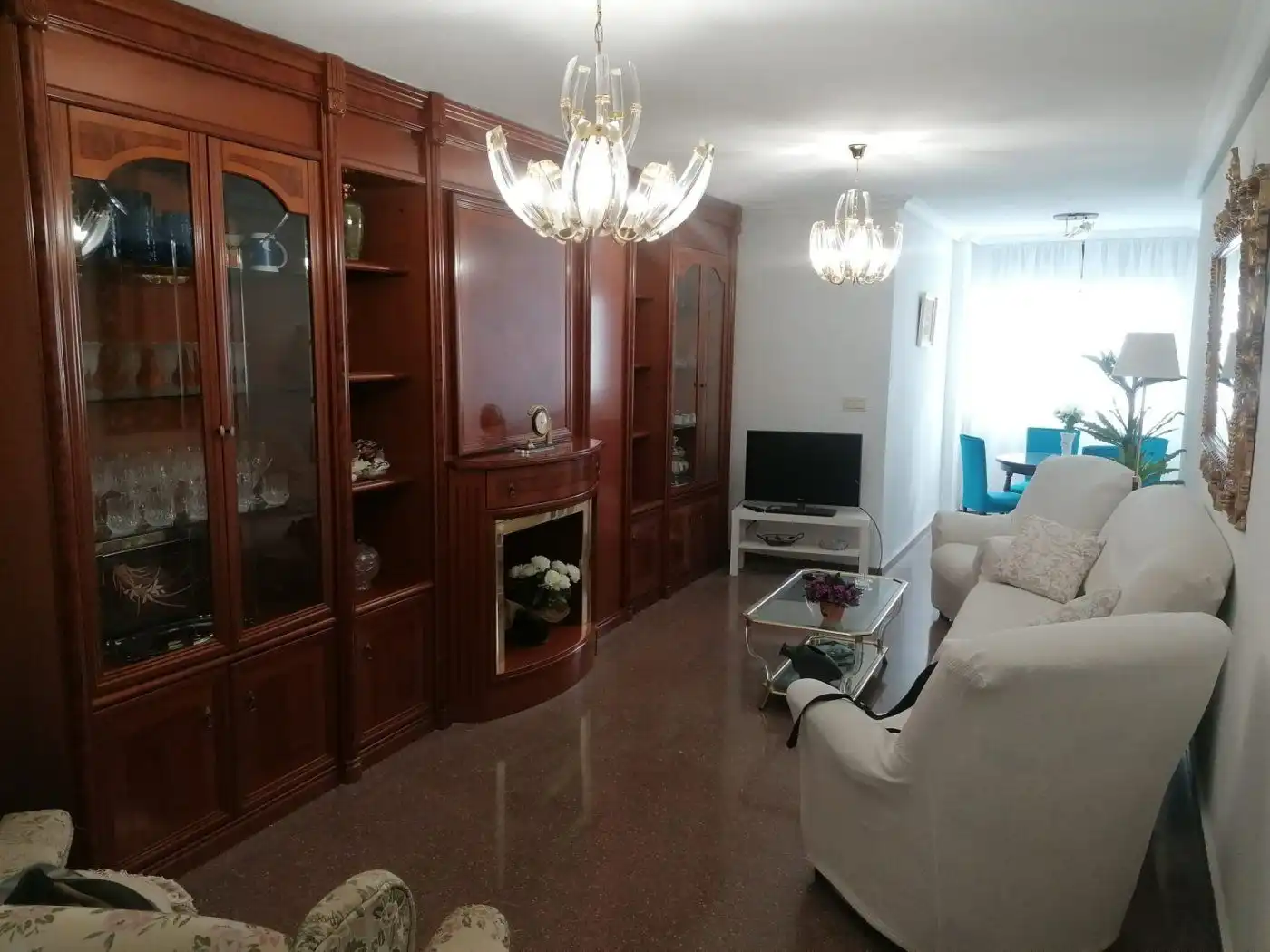Sala d'estar de Pis de lloguer en Murcia amb Aire condicionat i Moblat