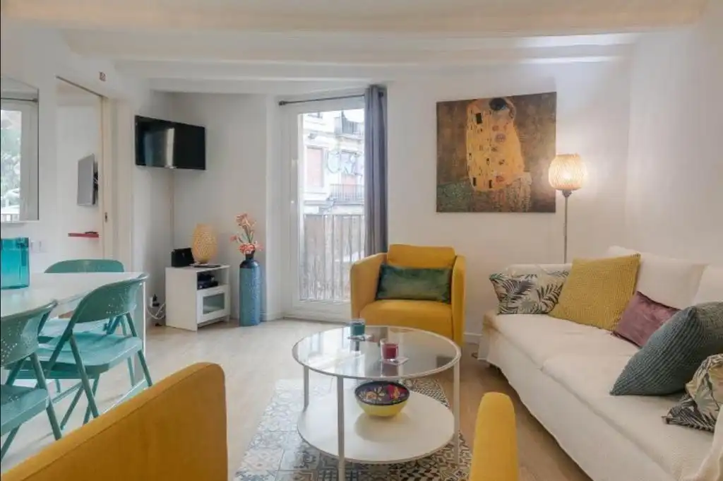 Sala de estar de Apartamento en venta en Barcelona con Balcón
