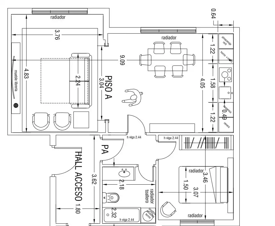 Flat for rent in Calle Asturias, Parque San Francisco - Uría