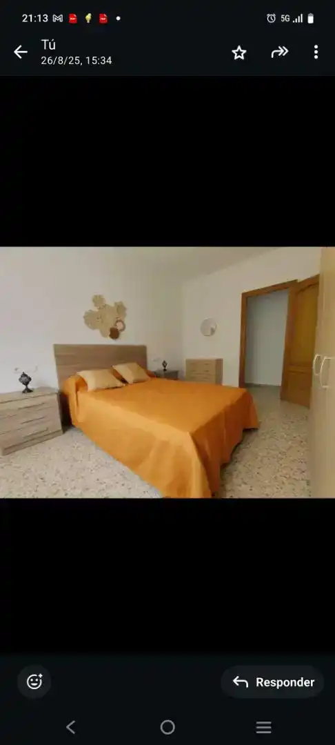 Schlafzimmer von Wohnung zur Miete in Sueca mit Klimaanlage und Balkon