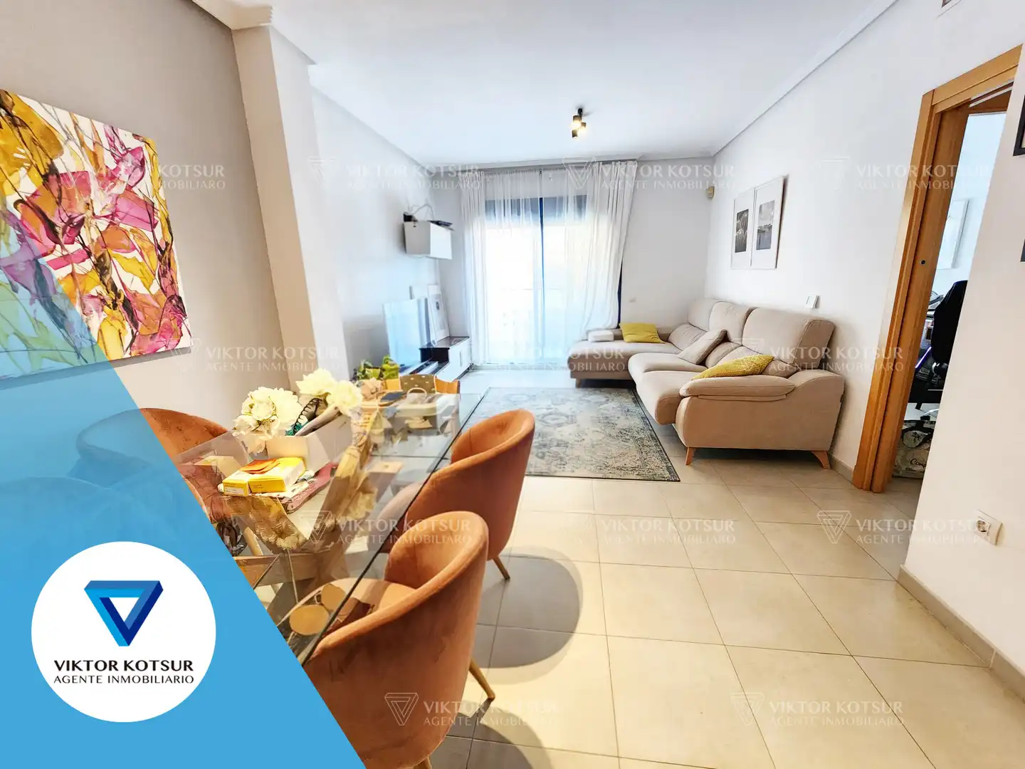 Sala de estar de Piso en venta en Roquetas de Mar con Aire acondicionado, Calefacción y Terraza