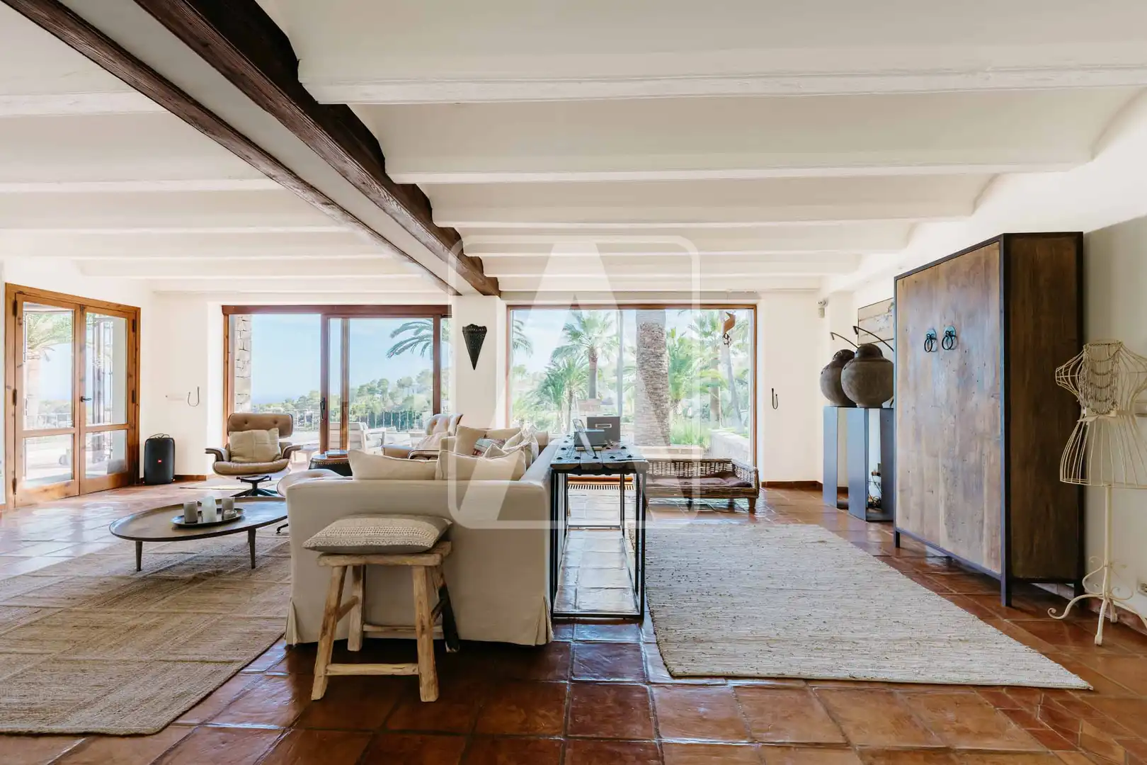 Sala de estar de Finca rústica en venta en Benissa con Aire acondicionado, Calefacción y Jardín privado