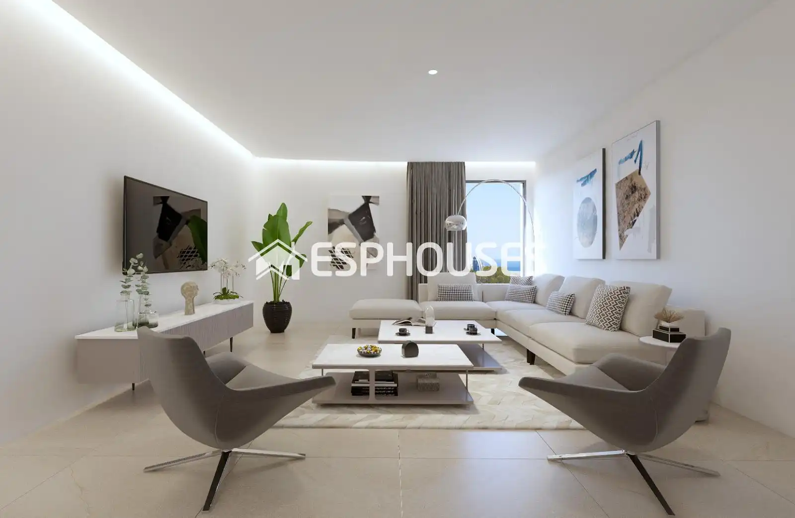 Wohnzimmer von Haus oder Chalet zum Verkauf in Finestrat mit Klimaanlage, Heizung und Abstellraum