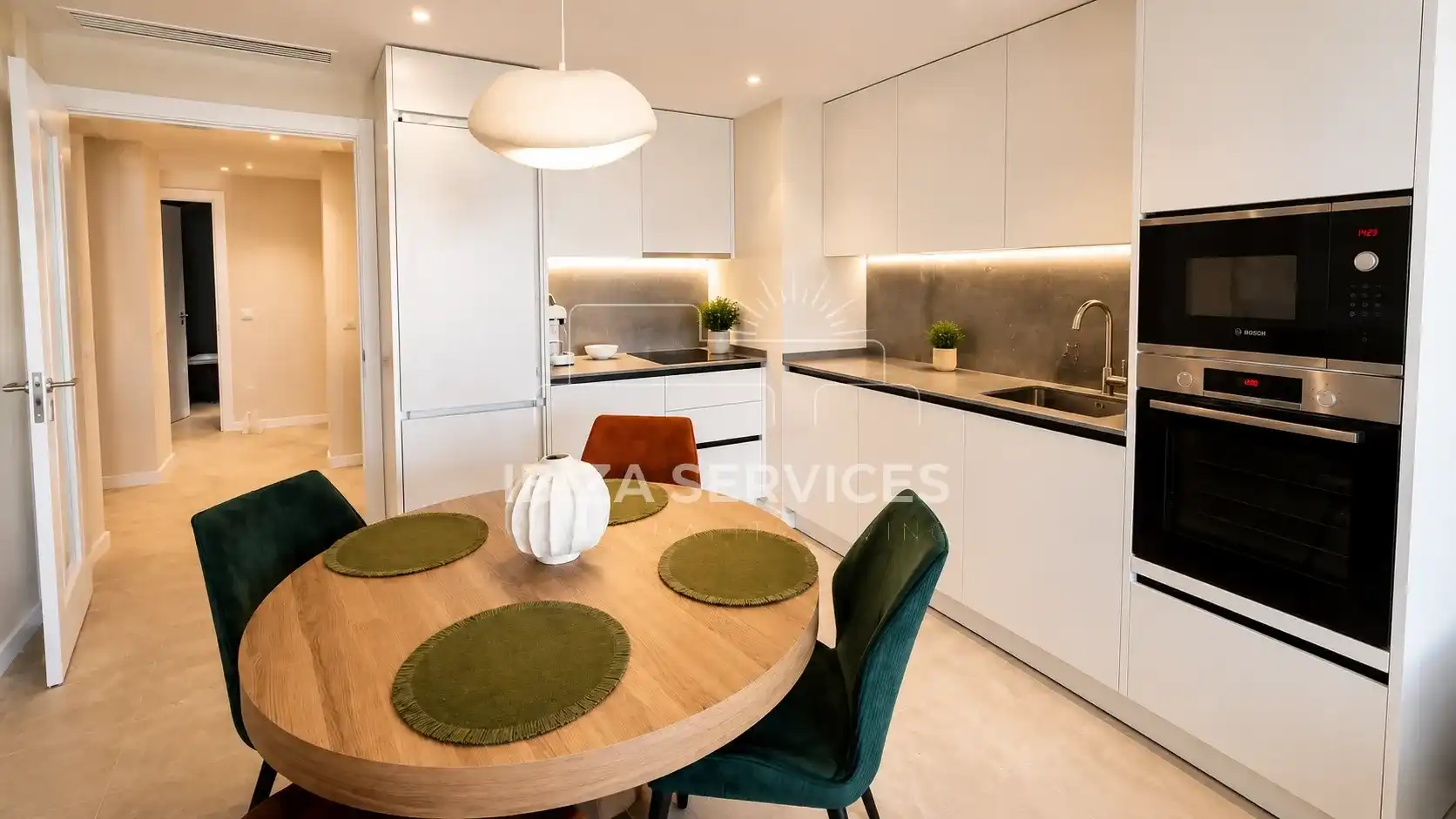 Kitchen of Flat for rent in Eivissa  with Air Conditioner, Private garden and Swimming Pool