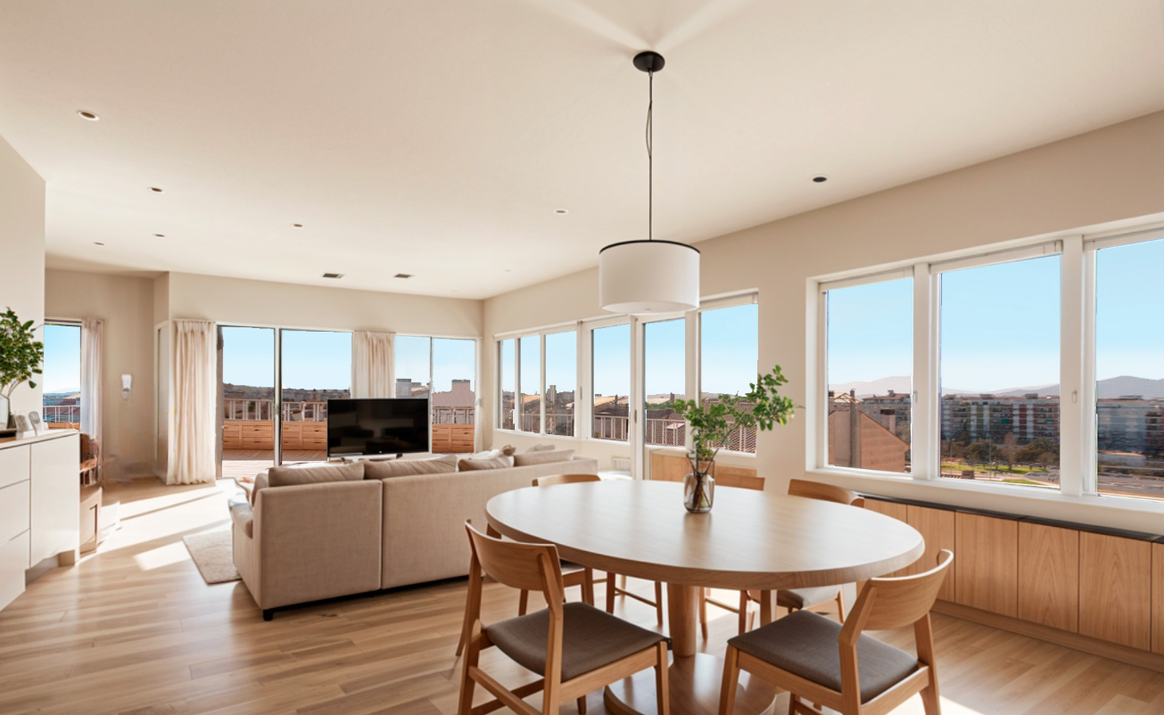 Living room of Attic for sale in Girona Capital  with Air Conditioner, Heating and Terrace