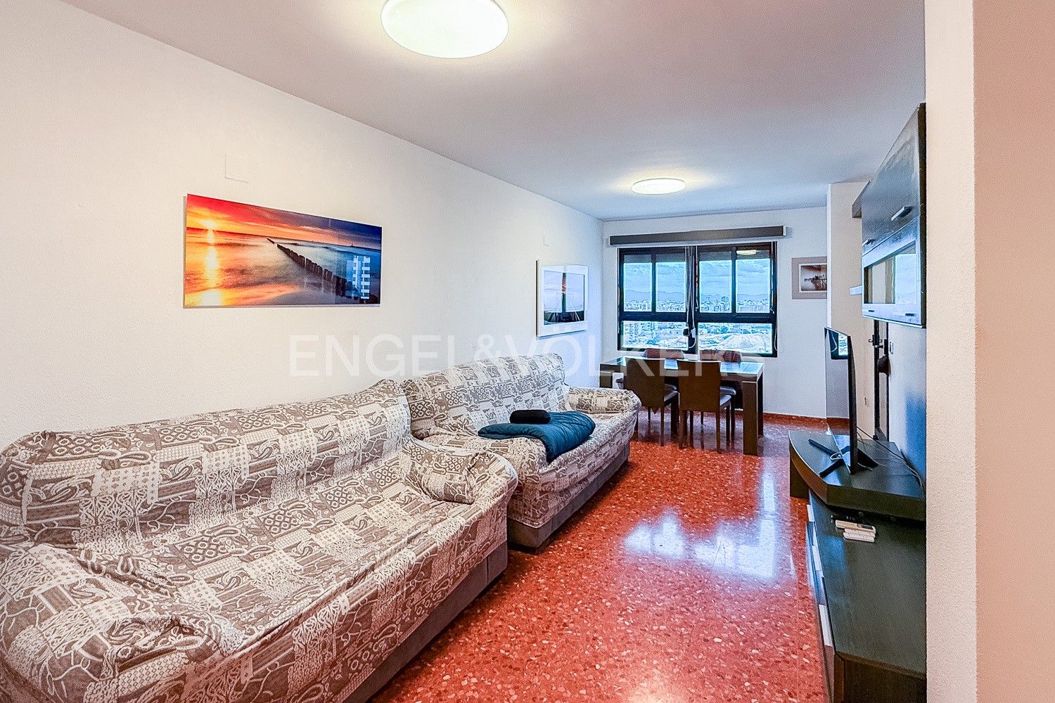 Living room of Apartment to rent in  Valencia Capital  with Air Conditioner, Heating and Private garden