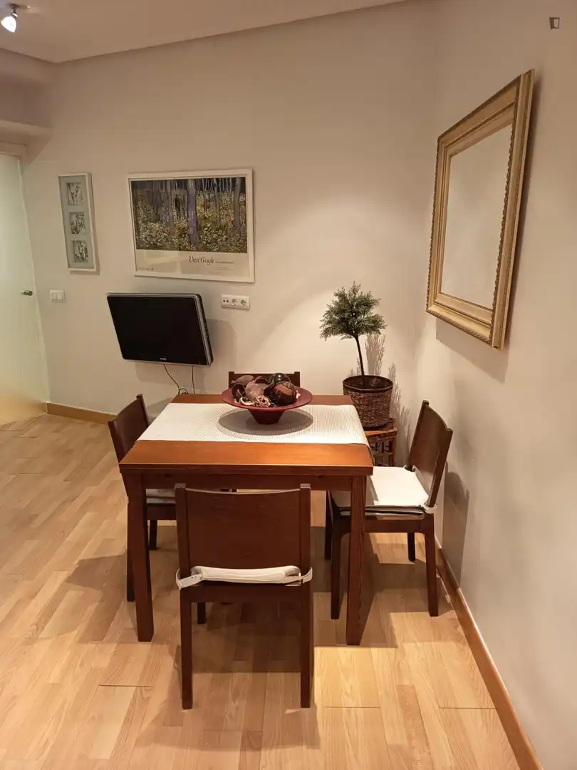 Comedor de Apartamento de alquiler en Madrid con Aire acondicionado, Amueblado y Lavadora