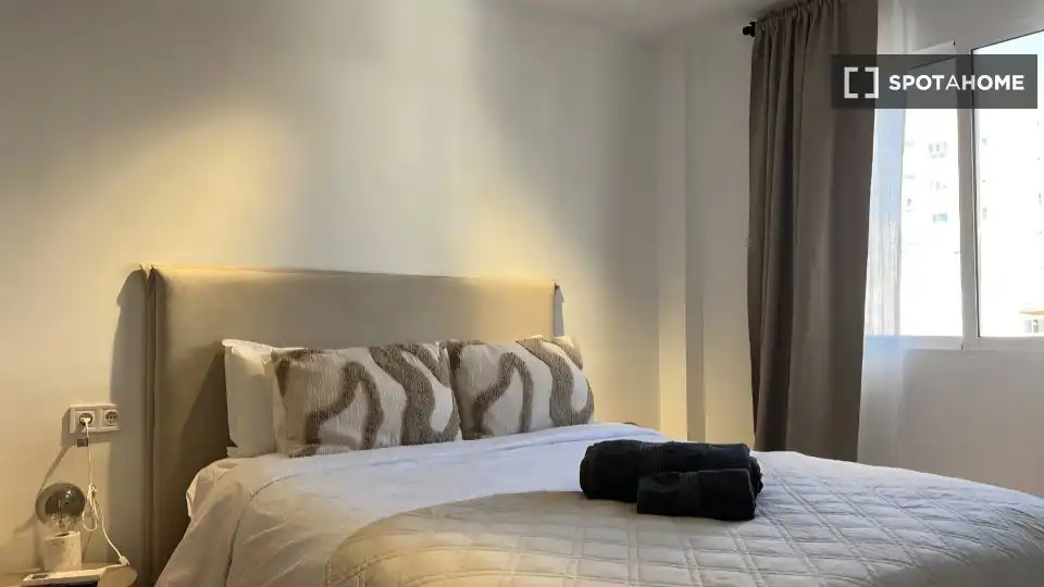 Schlafzimmer von Wohnung zur untervermieten in  Palma de Mallorca mit Klimaanlage, Terrasse und Möbliert