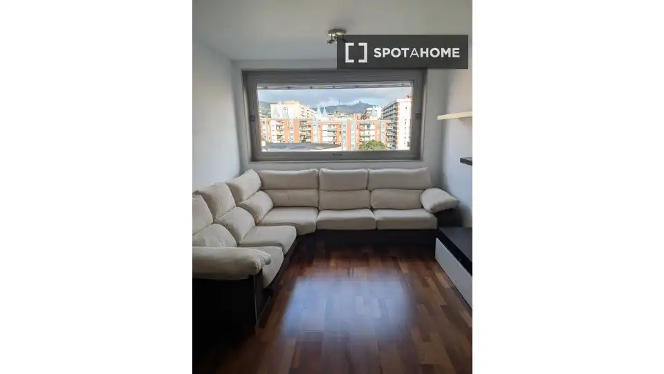 Wohnzimmer von Wohnung zur untervermieten in Barcelona mit Klimaanlage, Terrasse und Möbliert