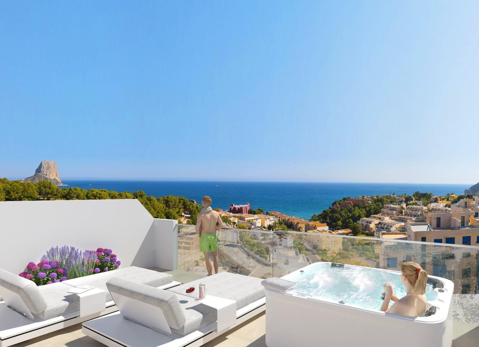 Terrace of Attic for sale in Calpe / Calp  with Air Conditioner, Heating and Private garden