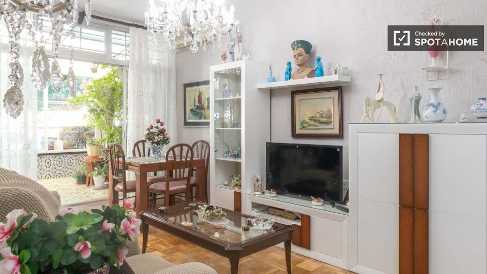 Living room of Flat to rent in  Madrid Capital  with Air Conditioner, Heating and Furnished