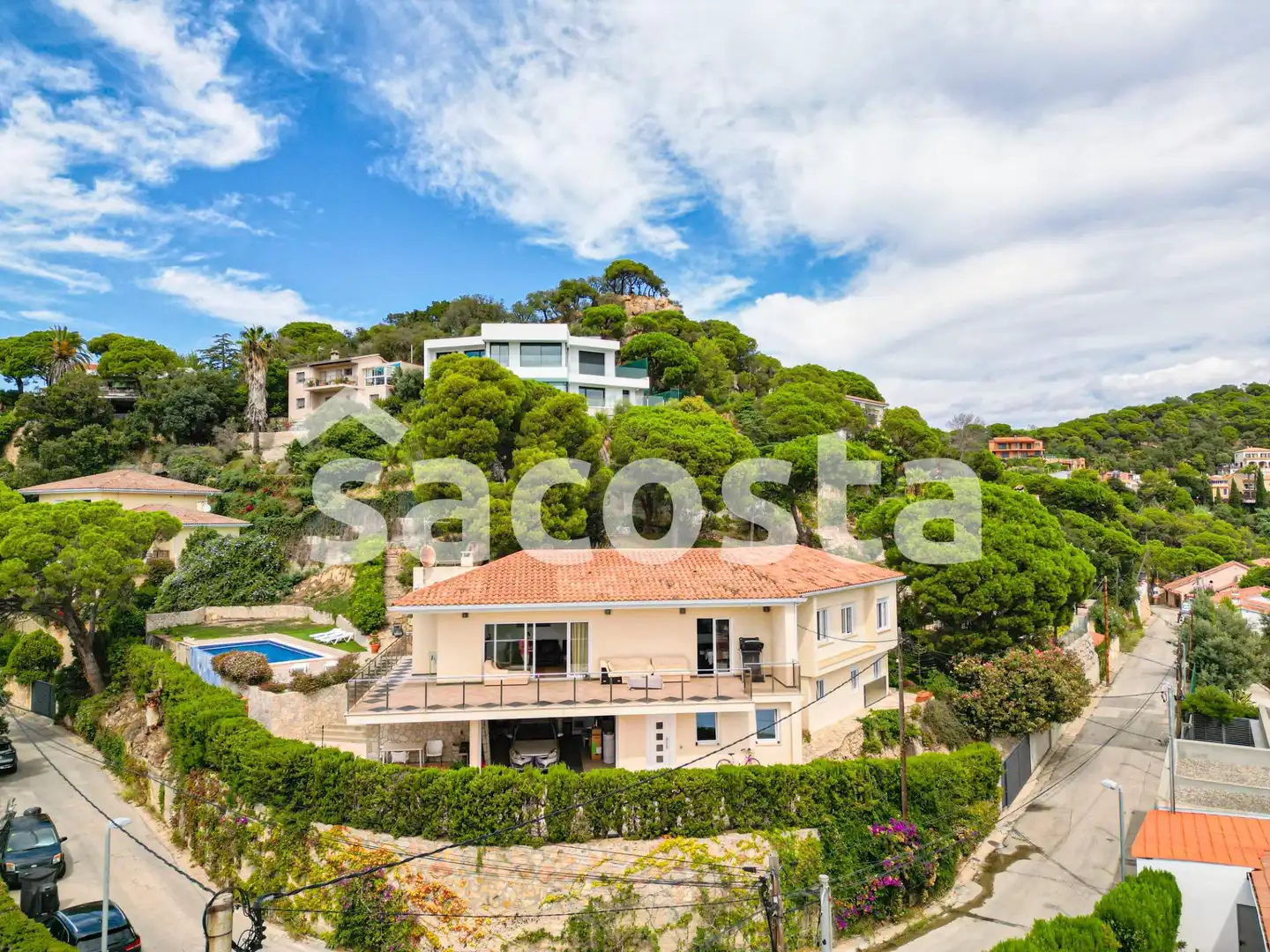 Außenansicht von Haus oder Chalet zum Verkauf in Lloret de Mar mit Klimaanlage, Heizung und Privatgarten