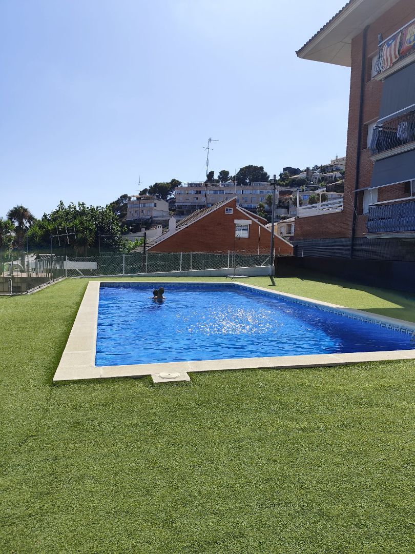 Swimming pool of Flat for sale in Santa Susanna  with Terrace, Furnished and Oven