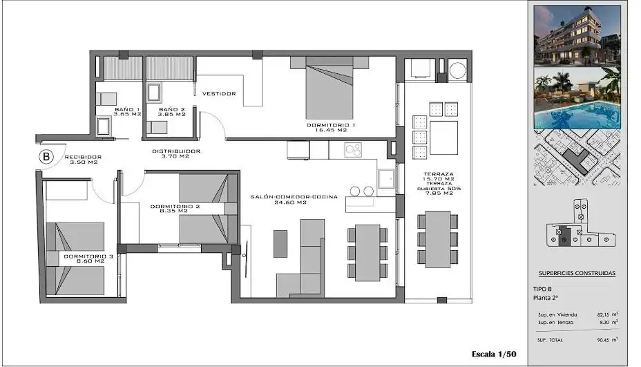 Apartament amb terrassa en venda a Santa Pola ciudad, imagen 21