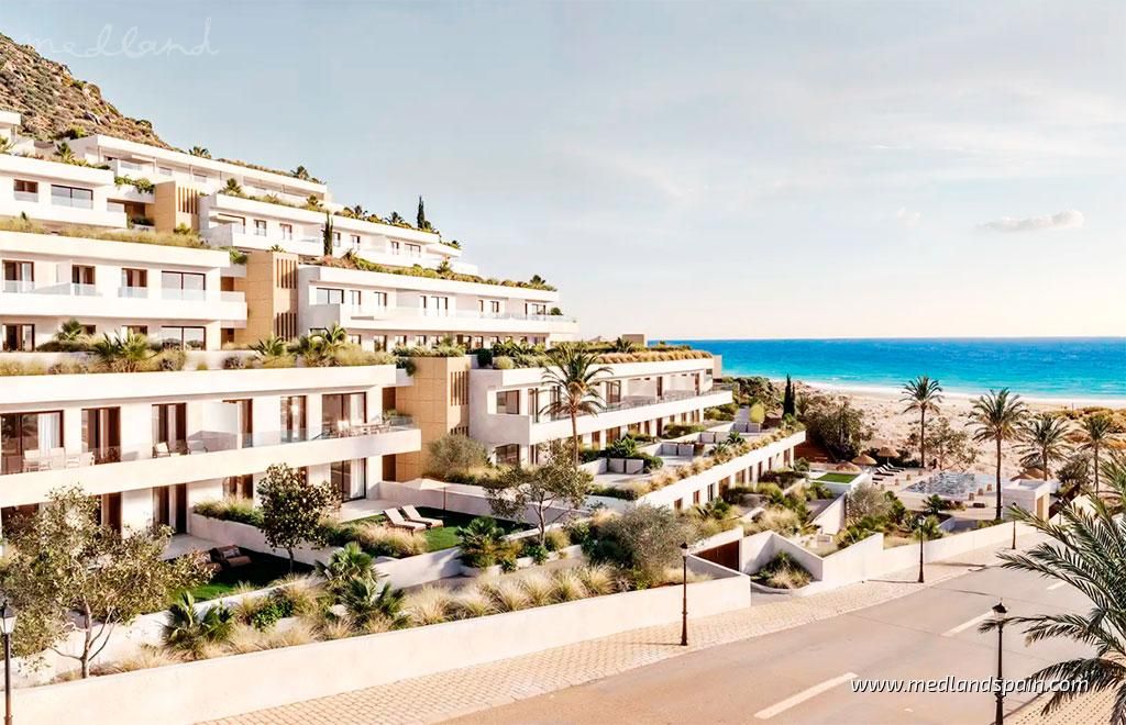 Vista exterior de Apartament en venda en Mojácar amb Aire condicionat, Jardí privat i Terrassa