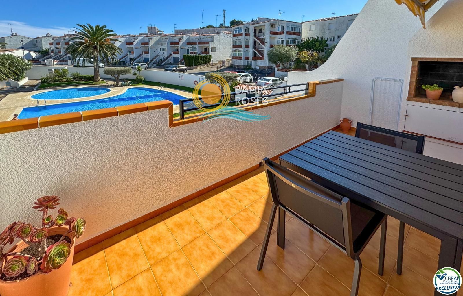 Terrace of Flat for sale in Roses  with Heating, Terrace and Swimming Pool
