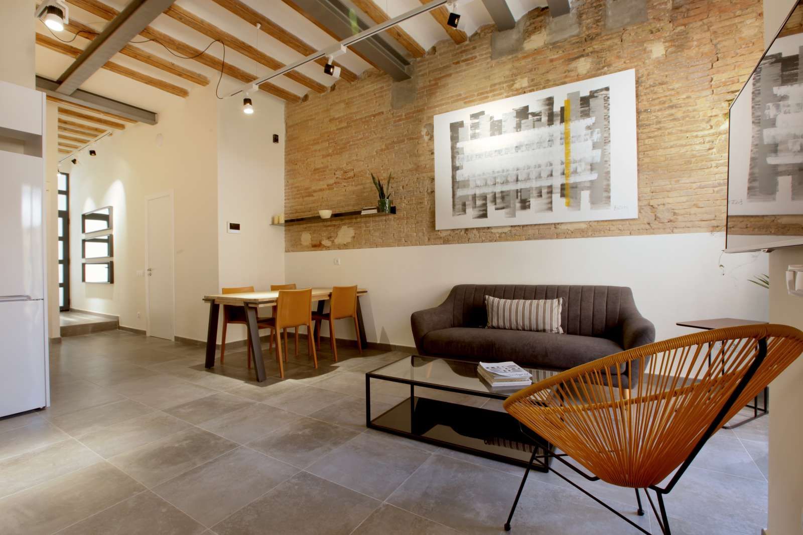 Sala d'estar de Apartament per a compartir en  Barcelona Capital amb Aire condicionat, Calefacció i Terrassa