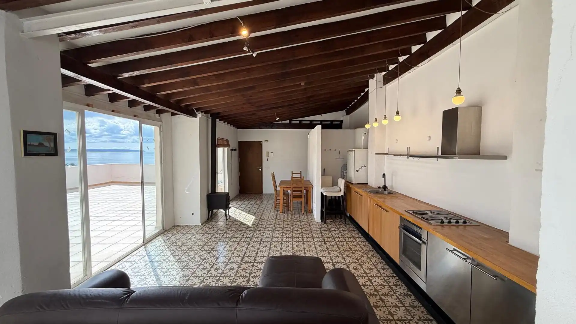 Küche von Dachboden zum Verkauf in  Palma de Mallorca mit Terrasse