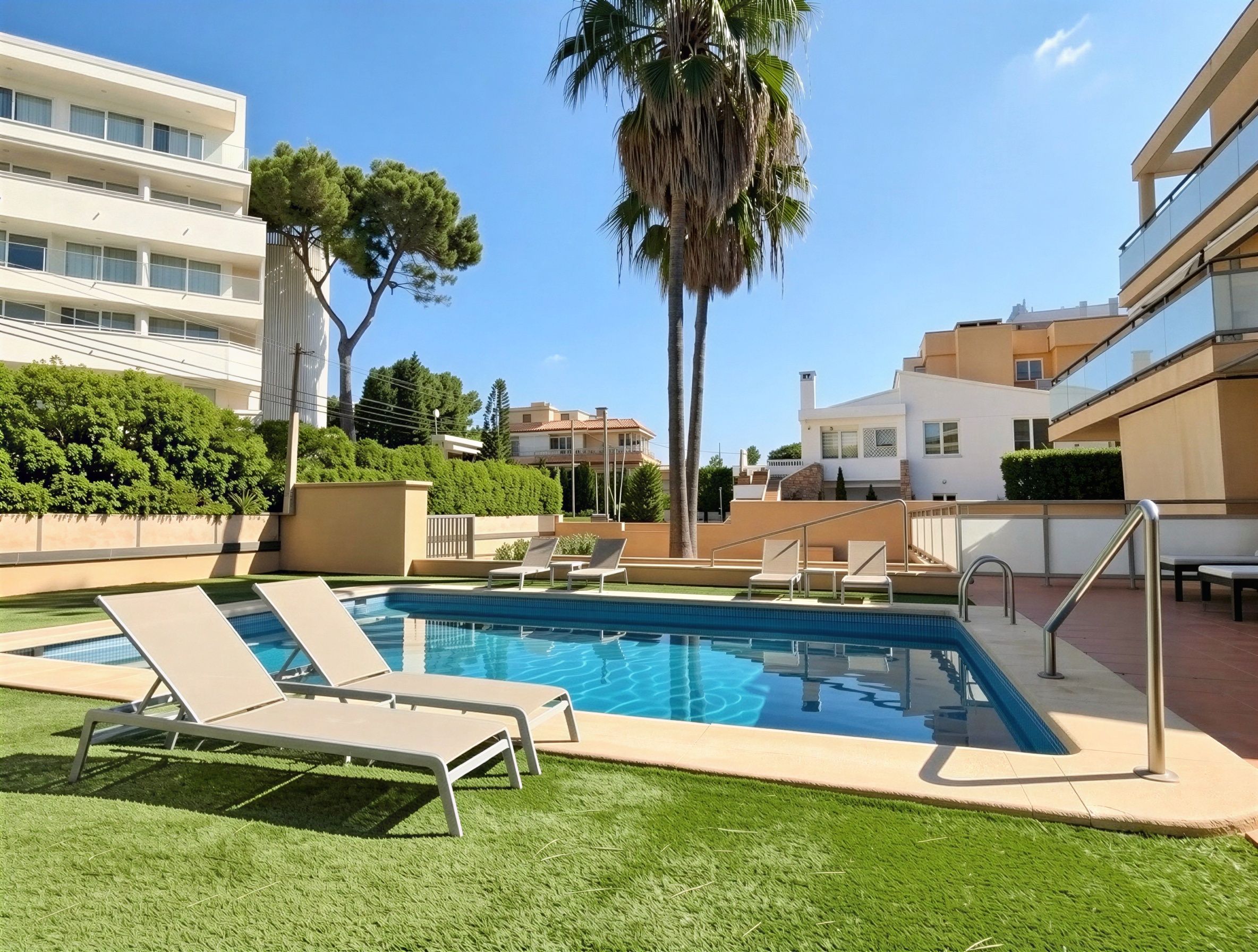 Piscina de Apartament en venda en  Palma de Mallorca amb Aire condicionat, Jardí privat i Moblat