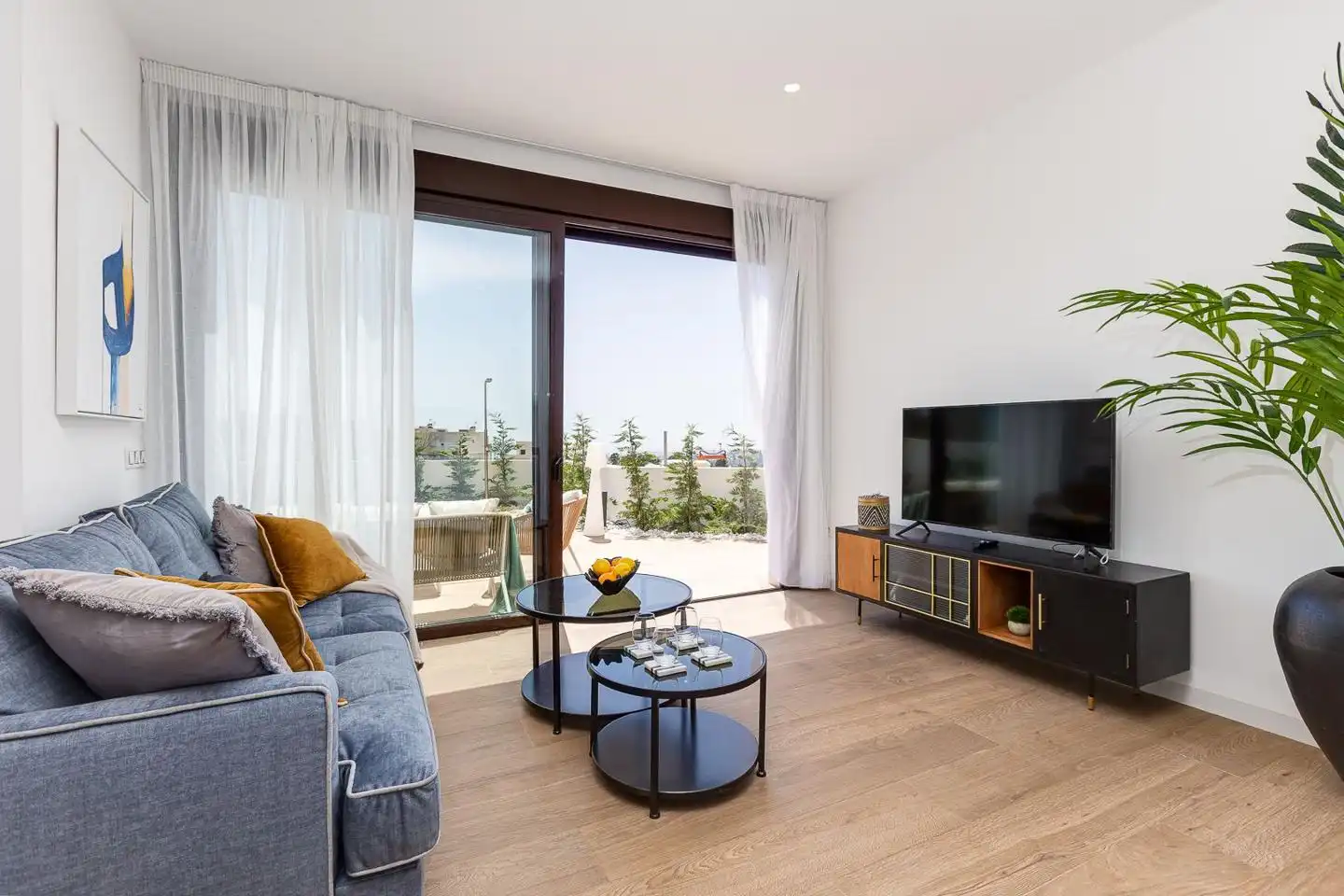 Sala de estar de Casa o chalet en venta en Finestrat con Jardín privado, Terraza y Piscina
