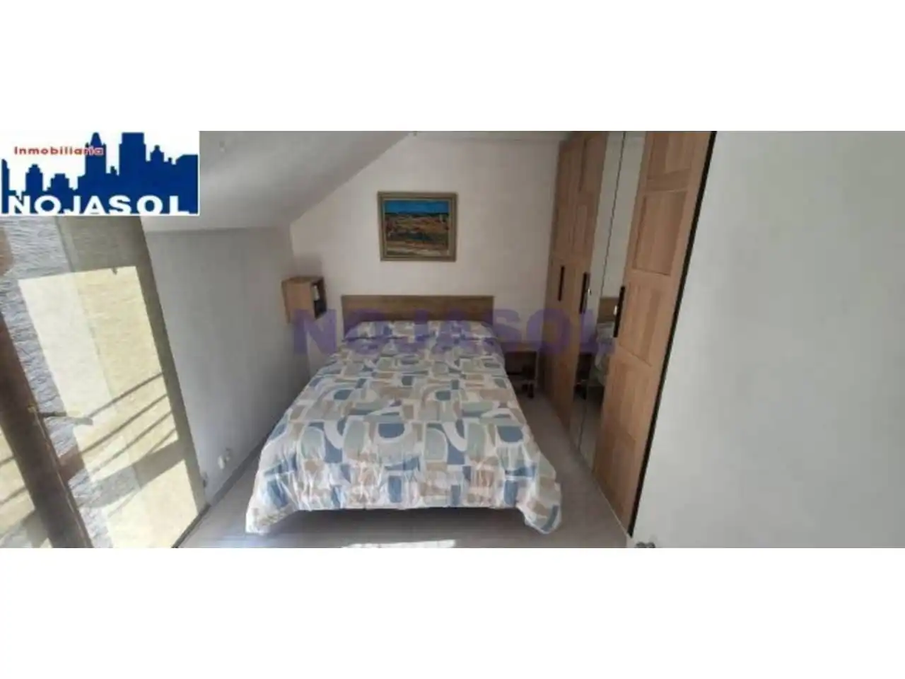 Schlafzimmer von Dachboden zur Miete in Noja mit Heizung, Terrasse und Möbliert