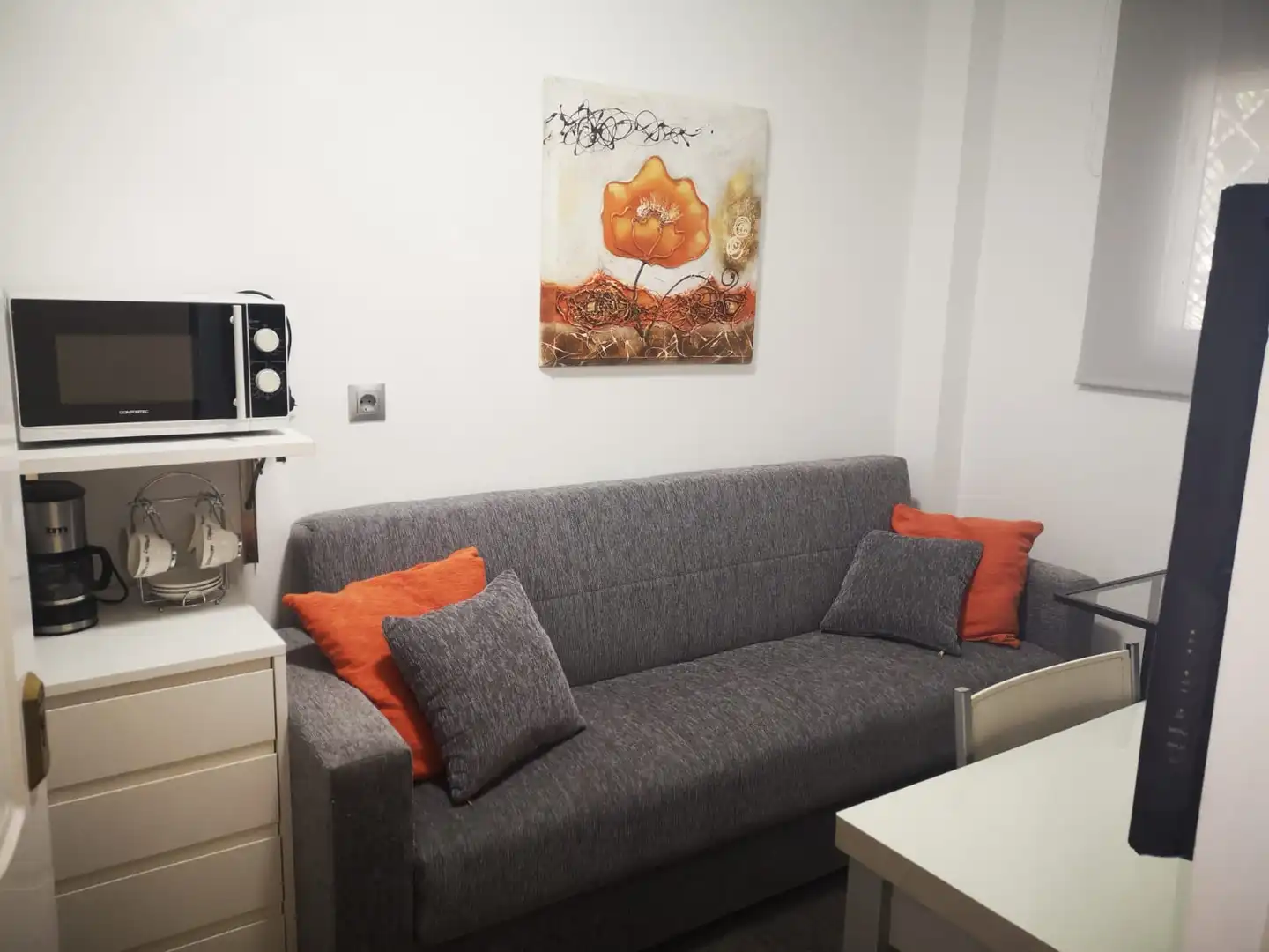 Sala d'estar de Estudi de lloguer en Sevilla amb Aire condicionat, Calefacció i Moblat
