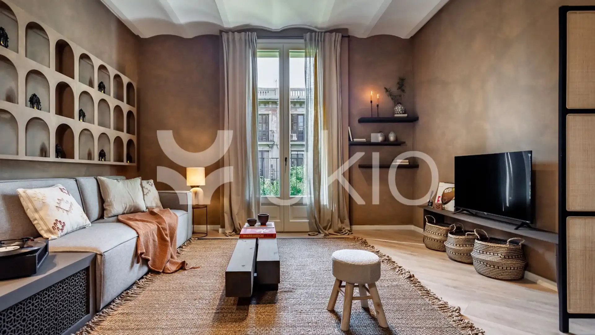 Living room of Apartments for rent in  Barcelona Capital  with Air Conditioner, Heating and Furnished