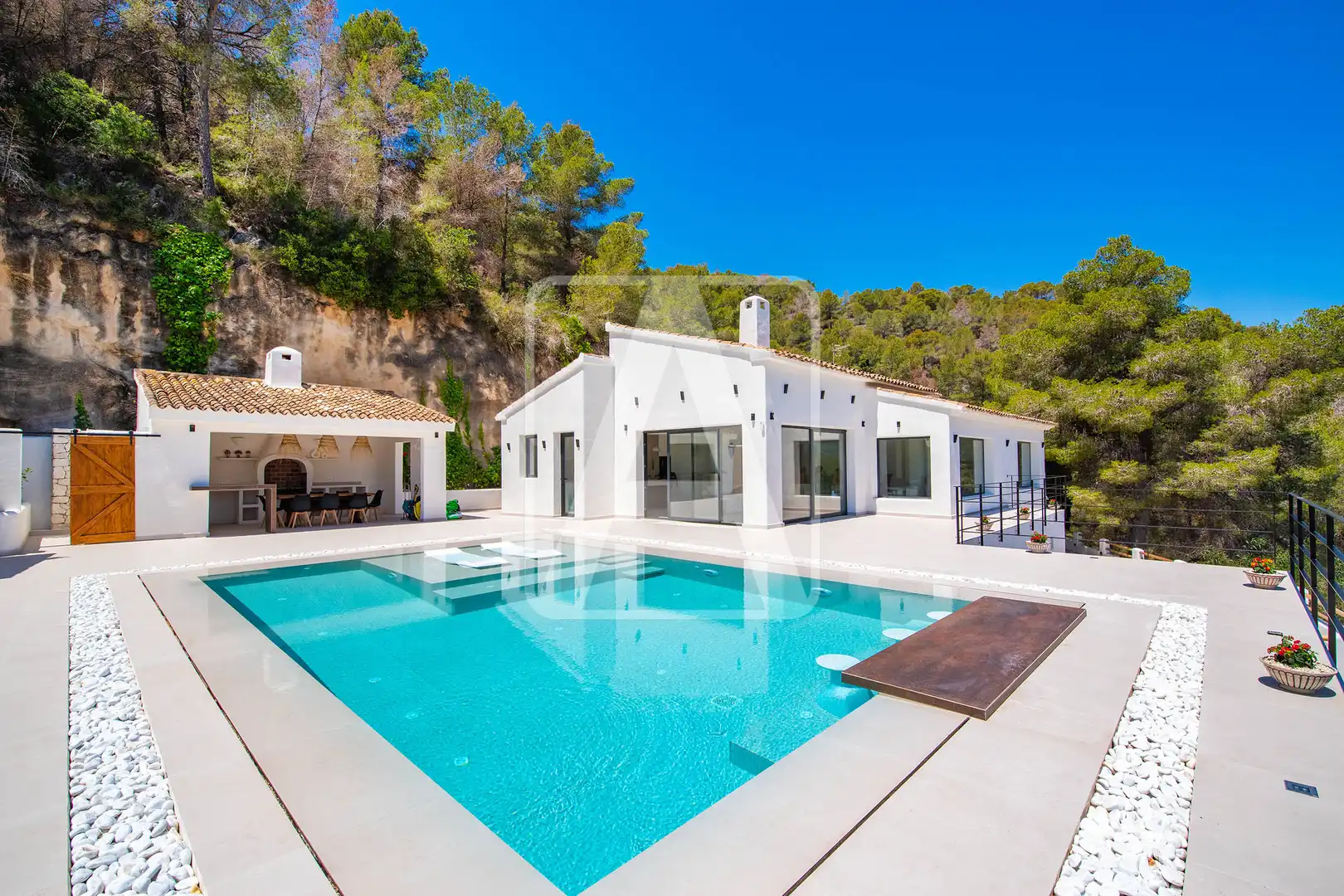 Vista exterior de Finca rústica en venda en Benissa amb Aire condicionat, Calefacció i Jardí privat