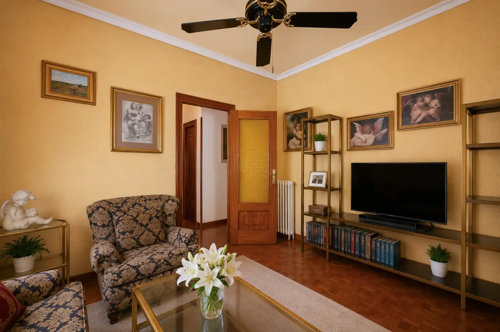 Wohnzimmer von Wohnung zum Verkauf in Madrid mit Klimaanlage und Heizung