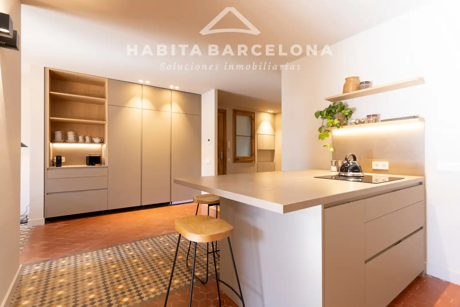Küche von Wohnung zur Miete in Barcelona mit Klimaanlage, Heizung und Parkett