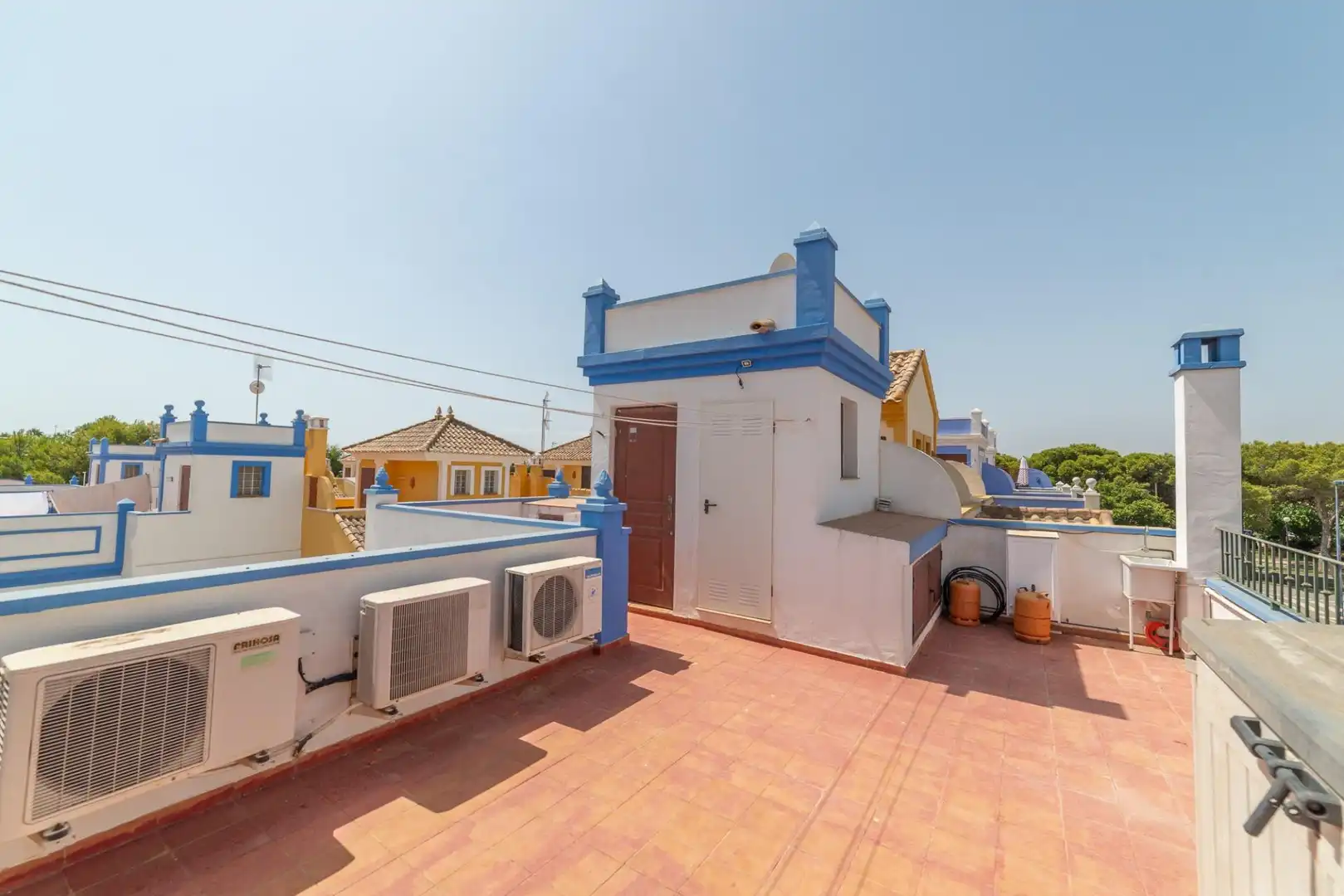 Terrasse von Einfamilien-Reihenhaus zum Verkauf in San Javier mit Klimaanlage, Heizung und Privatgarten