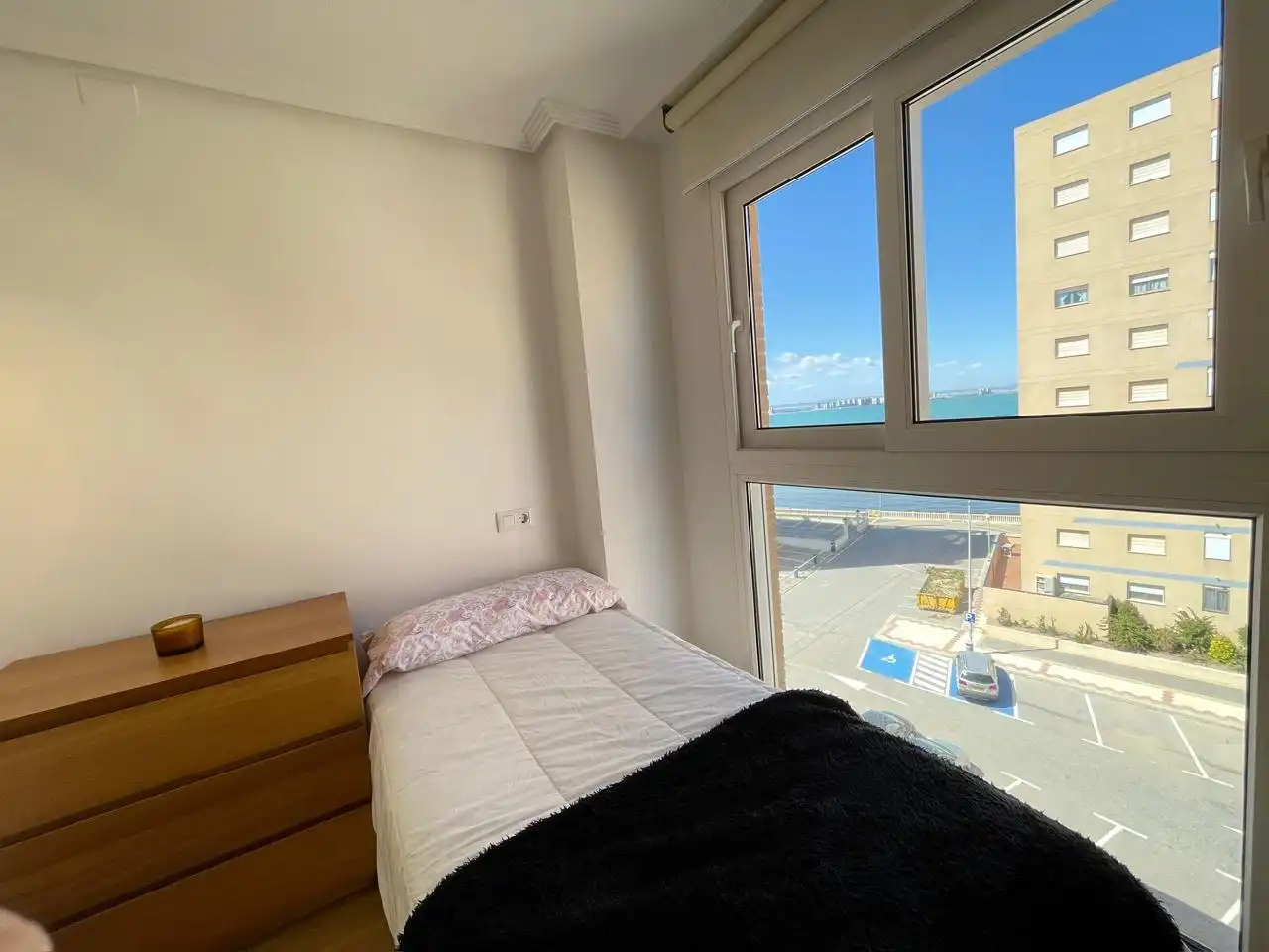 Schlafzimmer von Wohnungen zum Verkauf in La Manga del Mar Menor mit Heizung, Parkett und Terrasse