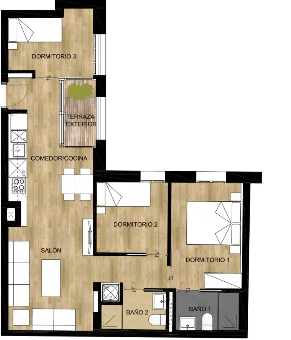 Wohnung zum Verkauf in Barcelona mit Klimaanlage, Heizung und Terrasse