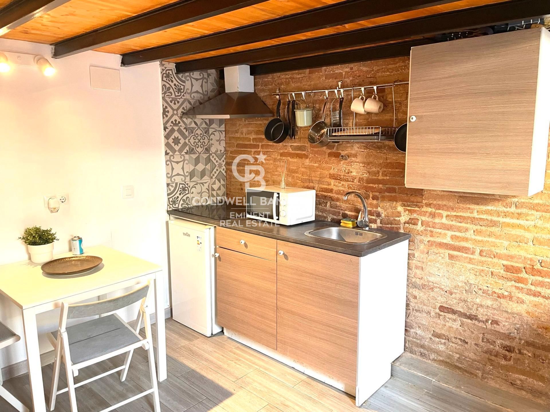 Kitchen of Study for sale in  Barcelona Capital  with Air Conditioner, Parquet flooring and Furnished
