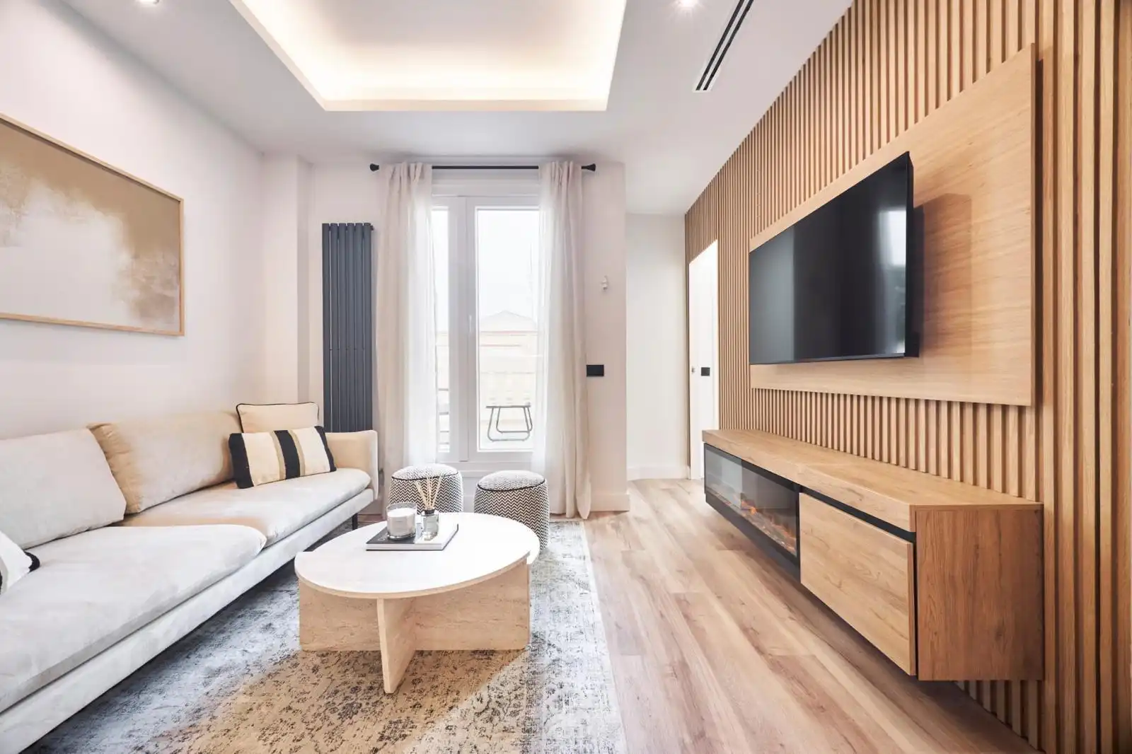 Wohnzimmer von Wohnung zum Verkauf in Madrid mit Klimaanlage, Heizung und Parkett