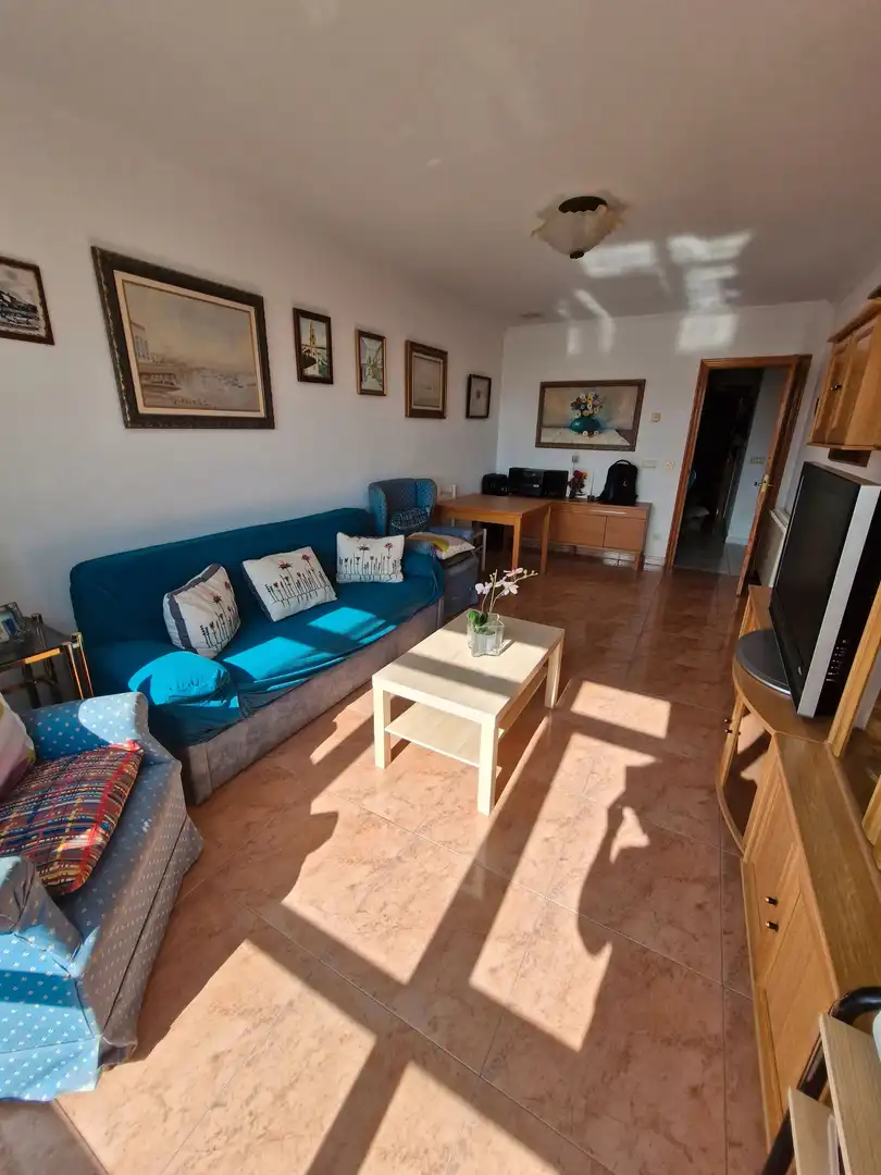 Living room of Flat for sale in Foz  with Heating, Storage room and Furnished