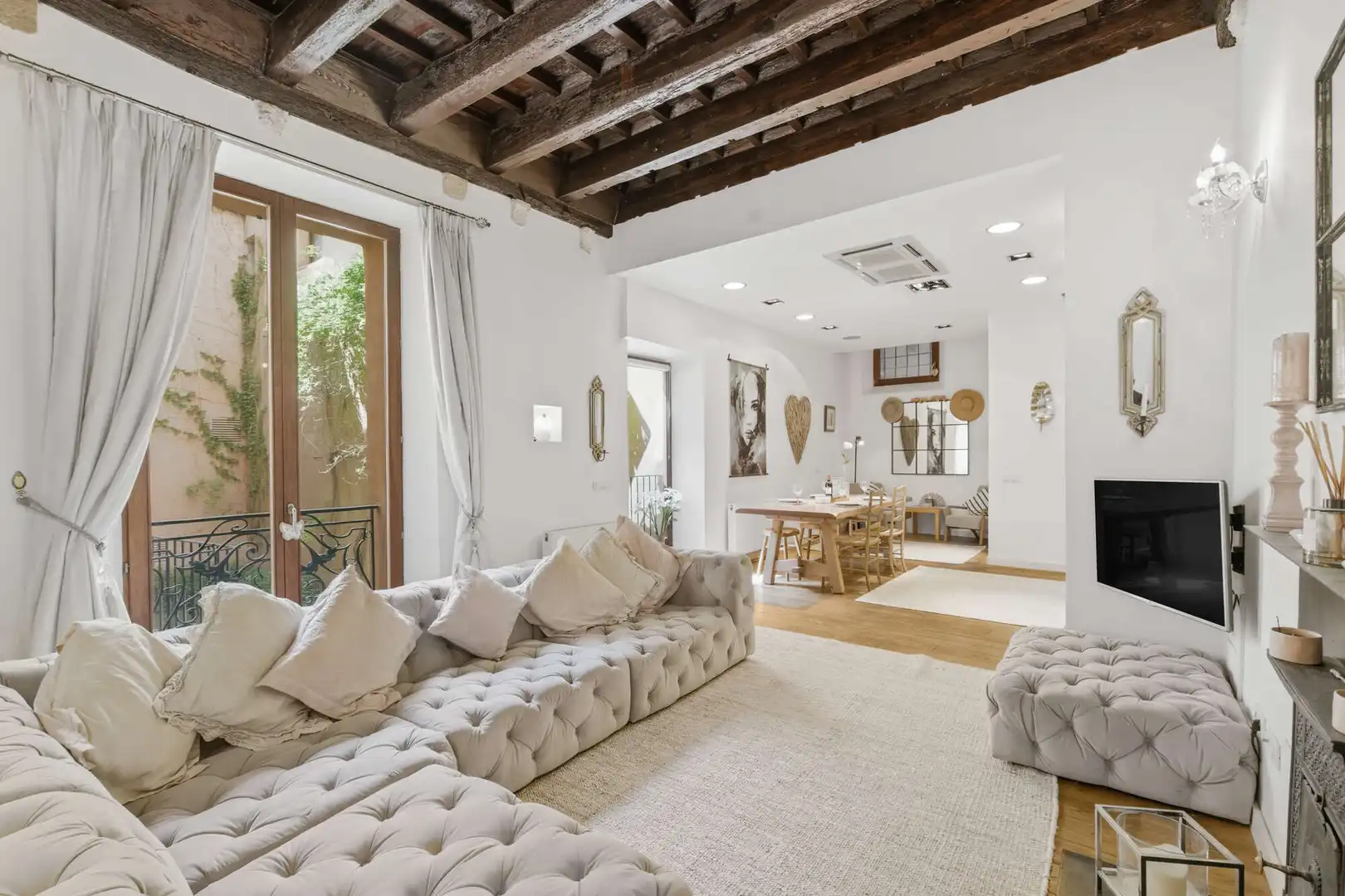 Wohnzimmer von Erdgeschoss zum Verkauf in  Palma de Mallorca mit Klimaanlage, Parkett und Möbliert