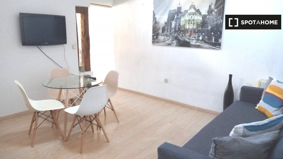 Sala d'estar de Pis de lloguer en  Madrid Capital amb Aire condicionat, Calefacció i Moblat
