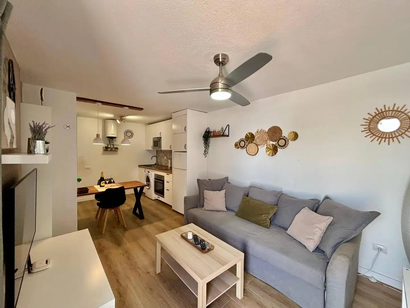 Sala d'estar de Apartament en venda en Antigua amb Jardí privat, Terrassa i Moblat
