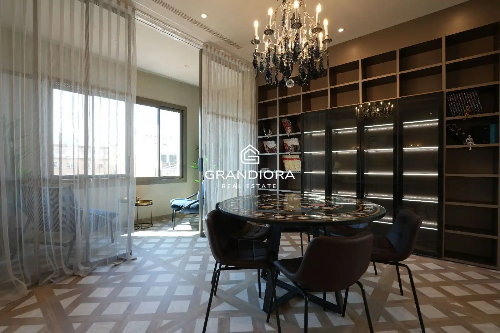 Sala d'estar de Apartament de lloguer en Badalona amb Aire condicionat, Calefacció i Moblat