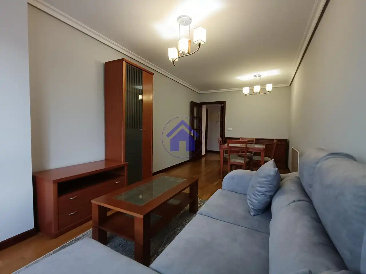 Wohnzimmer von Wohnung zur Miete in Baiona mit Heizung, Parkett und Möbliert