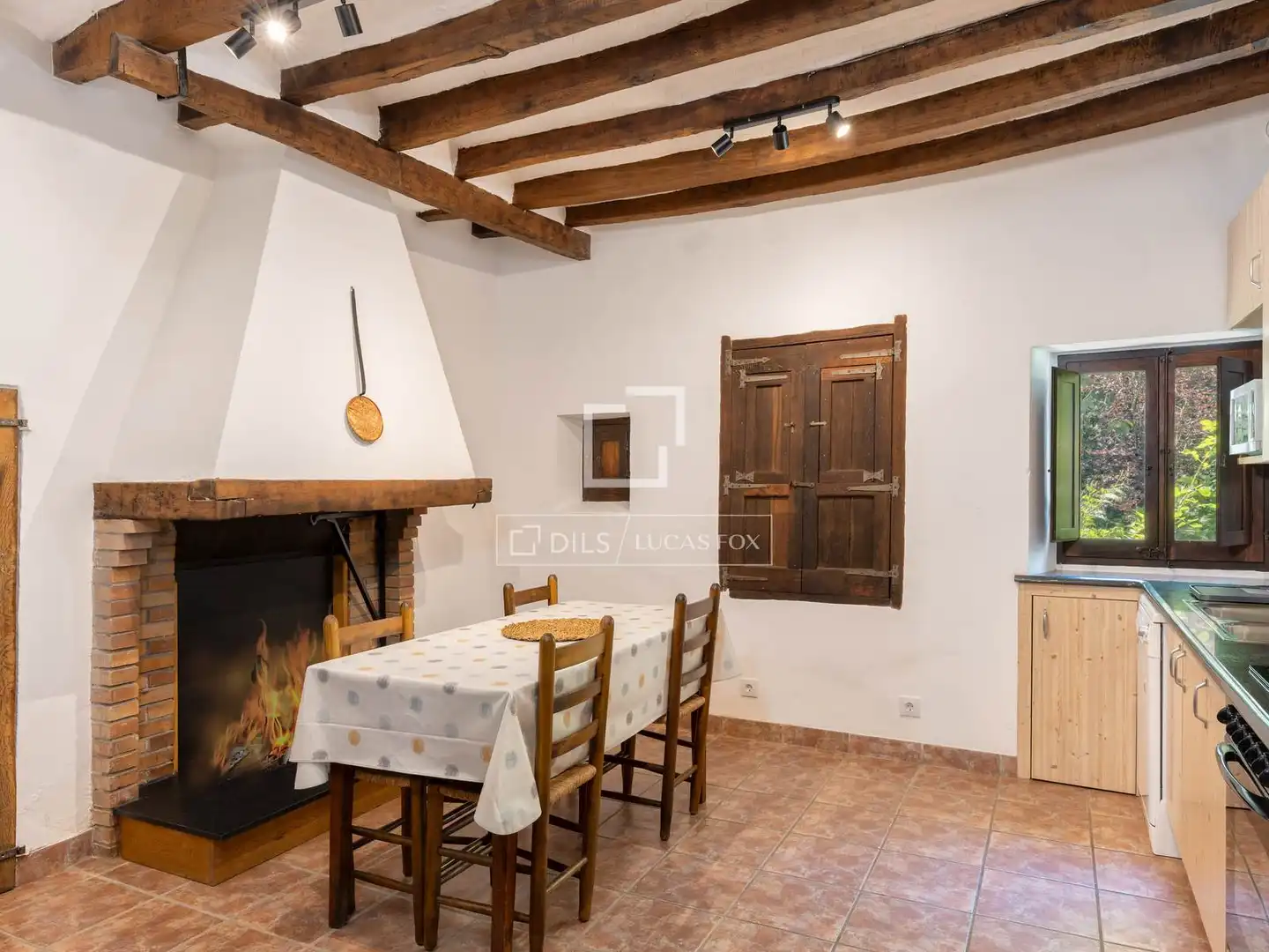 Menjador de Finca rústica en venda en Vilademuls amb Aire condicionat, Jardí privat i Traster