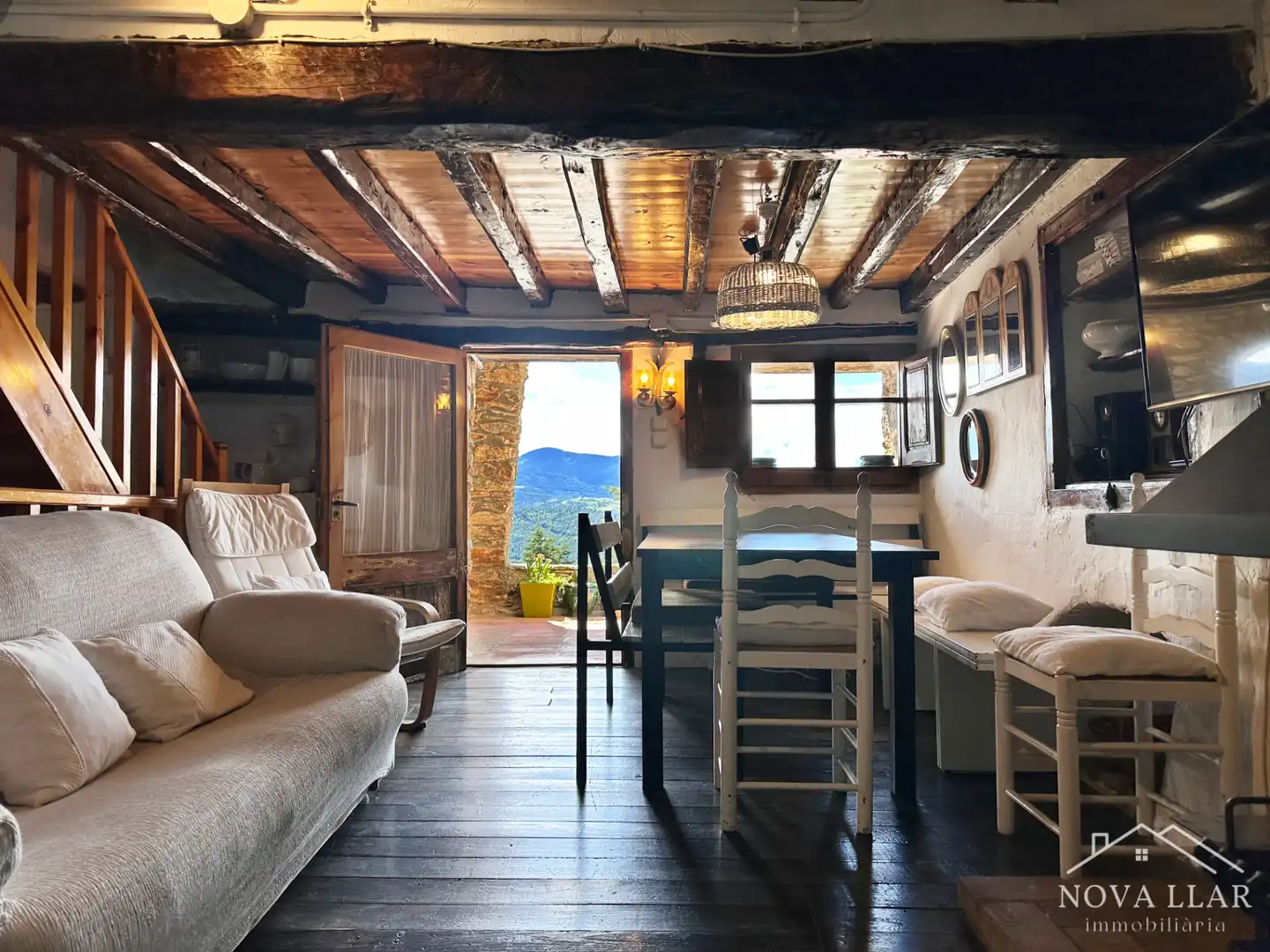 Living room of Houses for sale in Ribes de Freser  with Heating, Parquet flooring and Terrace