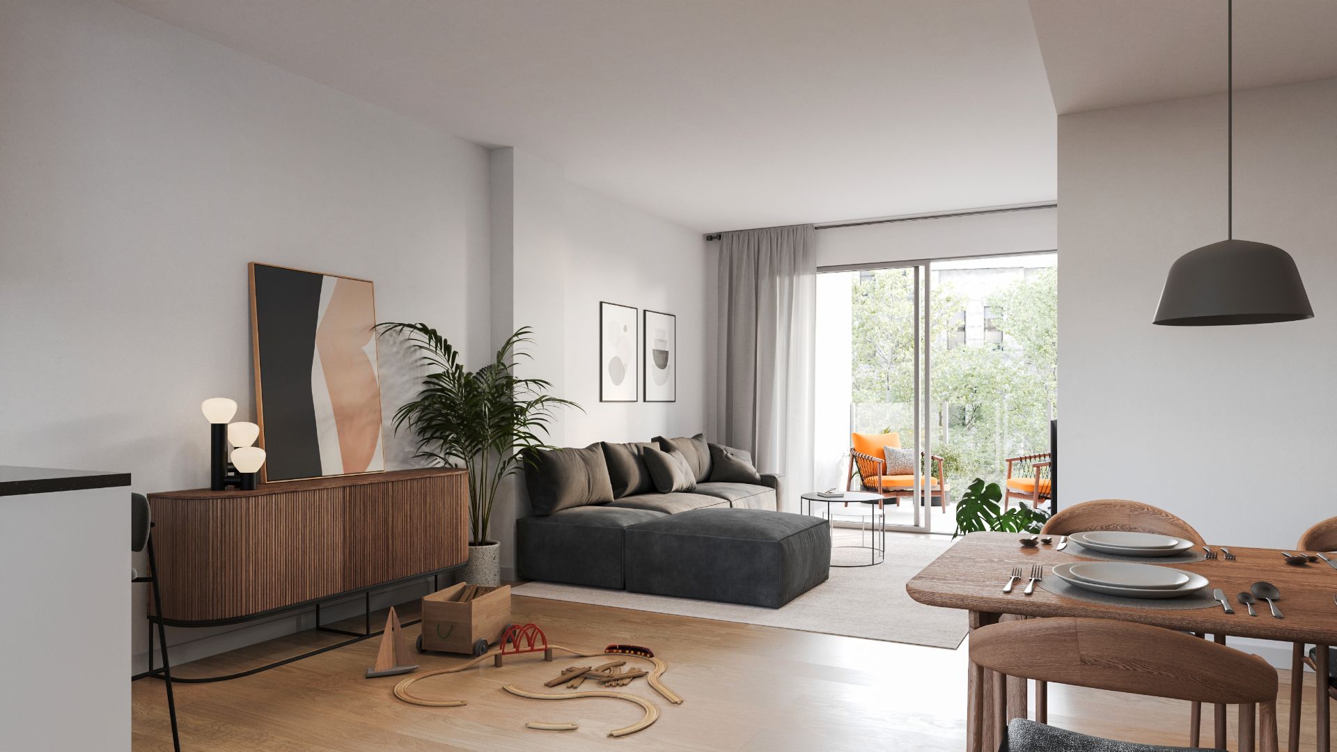 Living room of Flat for sale in  Zaragoza Capital  with Air Conditioner, Heating and Parquet flooring